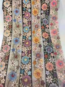 Ribete de Encaje de Malla Personalizado Premium Directo de Fábrica 2023, Nuevo Ribete de Encaje, Borde de Encaje Bordado - Product Image 3