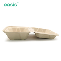 Boîte à lunch jetable bio écologique en bagasse Boîtes alimentaires chauffantes biodégradables au micro-ondes Emballage vert pour votre table