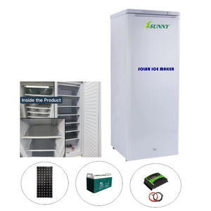 4USUNNY <span class=keywords><strong>Bon</strong></span> Prix 24V DC Fabricante de tubos de hielo solar 190L <span class=keywords><strong>Ice</strong></span> Réfrigérateur Congélateur con panel solar integrado y batería - Product Image 2