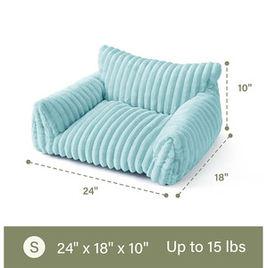 7348 <strong>Non</strong> <strong>Slip</strong> Corduroy Pet Indoor Sofa <strong>Bed</strong> for Cat Small <strong>Dog</strong> Sleeping Lightweight Extra Soft Machine <strong>Washable</strong> Pet Sofa <strong>Bed</strong> - Product Image 2