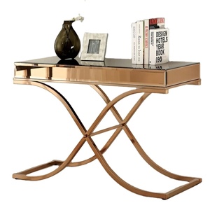 Hot Sales X-shaped Stainless Steel <strong>Legs</strong> Golden Mirrored <strong>Console</strong> <strong>Table</strong> - Product Image 1