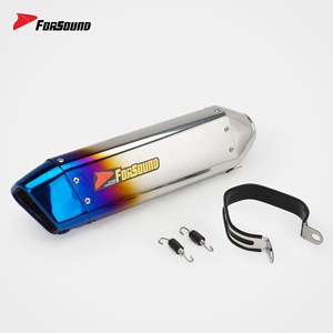 Tubo de Escape para Motocicleta Kawasaki <span class=keywords><strong>Ninja</strong></span> 400, Color Azul Quemado, Silenciador Deslizable, <span class=keywords><strong>Precio</strong></span> de Fábrica Forsound - Product Image 2