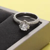 Engagement Ring Popular 18k White Gold Moissanite Diamond Engagement Ring For Women