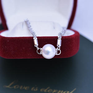 Pulsera Redonda Blanca de Agua Dulce de 11-12 mm para Mujer, Plata de Ley S925, Pulsera de Cristal Ajustable con Luz Intensa y Pequeños Defectos - Product Image 4