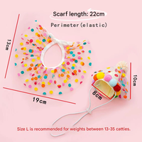 Nouveau Bandana à Pois Adorable pour Animaux, Ensemble Chapeau d'Anniversaire pour Chien, Collier Écharpe Coloré pour Chats