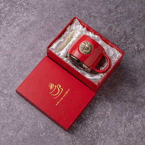 Tasse à café en céramique avec logo personnalisé, boîte cadeau, motif d'écailles de poisson en bronze créatif, forme de pieuvre - Product Image 6