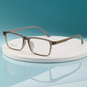 Gafas ópticas E Beauty Square para mujer, montura de acetato UV400, tamaño mediano, estilo artístico C3, marrón transparente - Product Image 1
