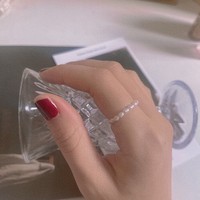 Bagues géométriques pour femmes, bague minimaliste en cercle continu, bijoux bohèmes 2022, perles multiples, perle d'eau douce naturelle, 1 pièce
