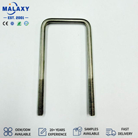 Malaxy Boulons en U en acier inoxydable, colliers de serrage pour tuyaux résistants à la corrosion, boulons en U à tige filetée