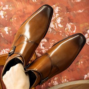 Nouvelles Bottines à Lacets Carrées 2025 pour Hommes, Façonnées à la Main par des Designers, Chaussures Formelles d'Affaires, Été/Hiver, Imperméables - Product Image 6