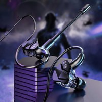 Earphone Gaming Berkabel dengan Mikrofon Lepas Pasang 3.5mm / Type-C Headphone In-Ear untuk Ponsel PC Gaming