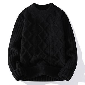Suéter de cuello redondo de grosor estándar para hombre de Otoño/Invierno, patrón sólido, antibolitas, características de secado rápido para adolescentes - Product Image 2