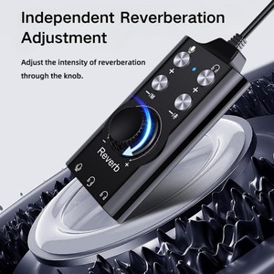 <span class=keywords><strong>Tarjeta</strong></span> de Sonido Portátil con Efectos de Voz y 16 bits 48kHz |   Salida de auriculares dual, cancelación de ruido para juegos, sonido envolvente virtual 7.1 - Product Image 4