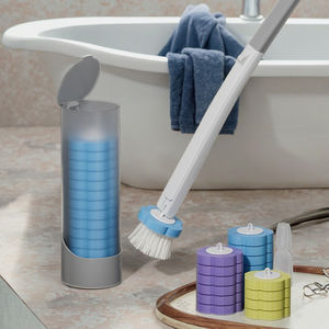 ערכת התחלה של מברשת אסלה חד פעמית ידנית עם ספוג וסיבים, ידידותית לסביבה, עם 6 מילויים, Sunshine VC - Product Image 3