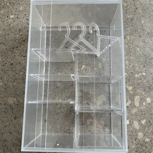 Caja de Almacenamiento de Acrílico Transparente de Alta Calidad, Lavable, Ecológica, con Estantes Empotrados, Fácil de Montar, Venta al Por Mayor - Product Image 1