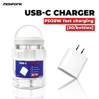 Monfonk Superstore adaptor daya khusus Pd 20W USB C pengisi daya ponsel botol untuk pengisi daya iphone pengisi daya Cepat