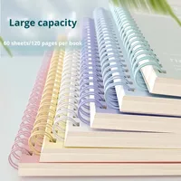 Cahier à spirale étanche à couverture rigide de 60 feuilles A5 B5 Cahier d'exercices scolaires pour étudiants