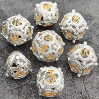 Feeron – Nouvel ensemble de dés en alliage de zinc 7 pièces, couleur personnalisée, 20 mm, pour jeux de rôle D&D, fantastiques et science-fiction, emballage OPP