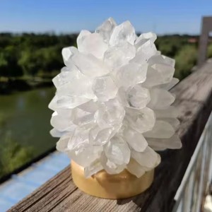 <span class=keywords><strong>Lampe</strong></span> en <span class=keywords><strong>grappe</strong></span> de cristal naturel clair Quartz Point Améthyste Fleur Cristal Pierres Précieuses Lampes Guérison Décoration De Vente - Product Image 4