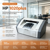 Imprimante laser HP LaserJet 1020plus reconditionnée, équipement de bureau, imprimantes et scanners, imprimante monochrome A4 USB pour bureau