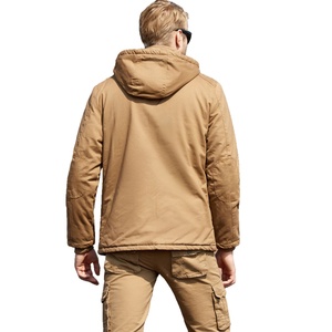 High Quality <b>Canvas</b> Fleece <b>Jacket</b> Spring Casual Warm Snowboard Zipper Closure Stand Collar Men's - Product Image 5