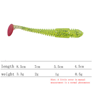 Señuelo biomimético de cola en forma de T, tipo gusano, 70mm 2g, para pesca de lubina en agua dulce. - Product Image 4