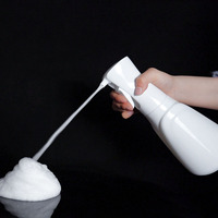 Bouteille de mousse plate de 500ml Bouteille de pulvérisation de nettoyage de cuisine domestique Bouteille de pulvérisation de mousse continue transparente/blanche