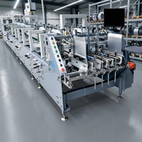 JY850 Plietteuse-colleuse automatique haute vitesse pour boîtes à fond plié, avec pulvérisation de colle en 3 étapes, impression intégrée et inspection, pour plastique chimique