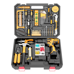 مثقاب ليثيوم مجموعة براغي كهربائية مثقاب قابل لإعادة الشحن صندوق أدوات كهربائية متعددة الوظائف عالية الطاقة مجموعة مثقاب كهربائي منزلي - Product Image 4