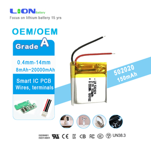 Hoge kwaliteit 3.7V 0.555Wh 150mAh Li-polymeer batterij 501330 501235 701723 Model 502020 Lipo batterij voor Bluetooth-hoofdtelefoons - Product Image 1