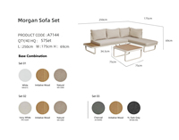 Ensemble de canapés sectionnels d'extérieur en aluminium Mobilier de jardin moderne Canapé de patio de luxe résistant aux intempéries pour Villa Hôtel