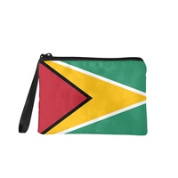 Dompet Koin Kanvas Fashion Bendera Nasional Guyana yang Bagus, Dompet Mini dengan Ritsleting dan Cetakan Digital untuk Kartu Kredit dan Koin