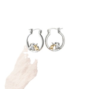 Boucles d'oreilles créoles en alliage de zinc motif éléphant de dessin animé, bijoux de mode pour femme, cadeau - Product Image 5