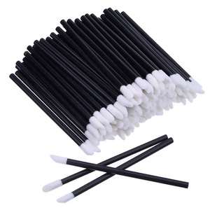 Disposable Black Flocking Nylon Lip Brush Single Makeup Stick for Lip Gloss Application Beauty Use - Product Image 2