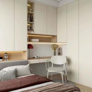 Mueble de Dormitorio Moderno con Armario Integrado, Escritorio, Cama con Armario Tatami, Juego de Dormitorio Minimalista con Espacio de Almacenamiento - Product Image 5