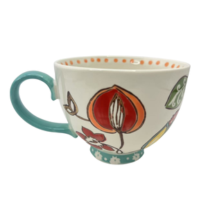 แก้วดอกไม้ MOQ ต่ำ 15 ออนซ์ แก้วกาแฟเซรามิกเพ้นท์ลายด้วยมือ แก้วเซรามิกทำมือ แก้วน้ำชา แก้วอาหารเช้า - Product Image 4