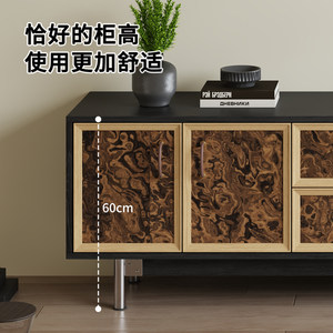 Family Courtyard Solid Wood <b>TV</b> Cabinet <b>180cm</b> Storage <b>Unit</b> Mid Century Modern Living Room Furniture - Product Image 5