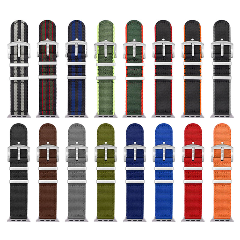 Wholesale Woven Nylon Canvas Fabric Smart Watch Bands Straps for Apple IWatch Series 8 7