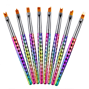 Flower Painting Nail Art Brush Soft Colour Nylon Hair Glitter Handle Gel Design Drawing Tool Salon Manicure Nail Brush Pen - Product Image 1