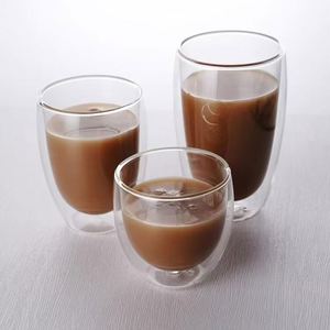 แก้วกาแฟสองชั้นแบบขายส่งจากโรงงาน ขนาด 250 มล. 350 มล. 450 มล. แก้วบอโรซิลิเกตสำหรับดื่มกาแฟ ชา นม น้ำผลไม้ - Product Image 2