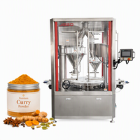 Machine de remplissage entièrement automatique de poudre de curry avec remplisseur à vis haute précision et ligne d'embouteillage intégrée