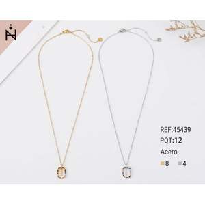 Collar de Cadena Fina, Oro, Plata, Acero, Colgante con Letra, Minimalista, Uso Diario, Cadena de Serpiente 45439 - Product Image 1