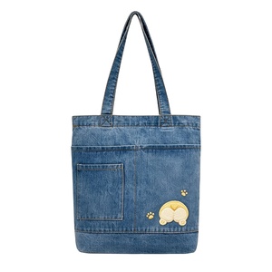 Wholesale Ladies Casual Fashionable Denim Tote <b>Bags</b>-Eco-friendly Durable Reusable Customizable Color Logo <b>Medium</b> <b>Size</b> Shoulder - Product Image 1