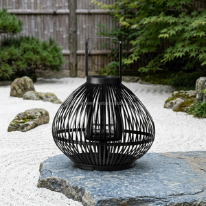 Decorative Black Brush <b>Gold</b> Centerpiece Moroccan Glass Hanging Home and Garden Metal Candle <b>Lantern</b> - Product Image 1