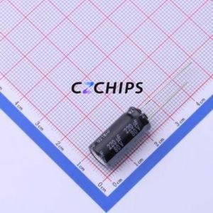 ตัวเก็บประจุอิเล็กโทรไลต์อะลูมิเนียมแบบ Through-Hole รุ่น EEUFS1K221 ขนาด D10xL20 มม. 220uF 20% 80V 1.12A-100kHz - Product Image 1