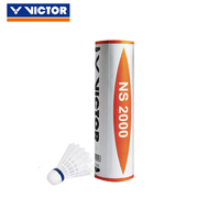 Volants de badminton en nylon VICTOR NS2000, tête en liège pleine, vol stable, pour entraînement économique, 6 pièces/tube