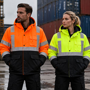 Chaqueta <span class=keywords><strong>de</strong></span> Invierno <span class=keywords><strong>de</strong></span> Alta Visibilidad para Guardias <span class=keywords><strong>de</strong></span> <span class=keywords><strong>Seguridad</strong></span>, Reflectante, Impermeable, Uniforme, para Trabajos <span class=keywords><strong>de</strong></span> Construcción - Product Image 6