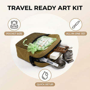 Ensemble d'outils de peinture à l'aquarelle portable <span class=keywords><strong>Liffy</strong></span>, boîte en bois de noyer, sac bandoulière, design moderne artisanal, peinture de nature morte - Product Image 5