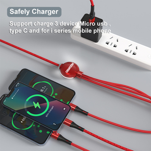 Fabrication Câble <span class=keywords><strong>USB</strong></span> universel 3 en 1 1.2m charge rapide <span class=keywords><strong>multi</strong></span> charge nylon durable <span class=keywords><strong>USB</strong></span> A vers Type-C, câble <span class=keywords><strong>USB</strong></span> Micro ip Port - Product Image 4