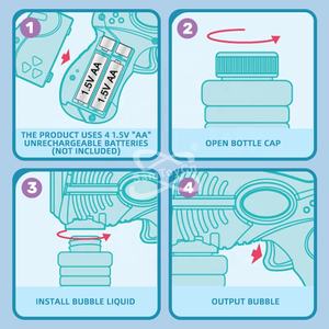 Samtoycn <span class=keywords><strong>Jeux</strong></span> électriques d'été en plein air, éclairage automatique, pistolet à bulles spatiales pour enfants, fête - Product Image 5